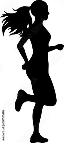 Woman Running Silhouette Illustration