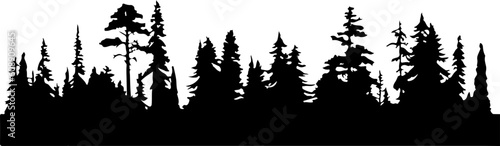 Treeline Forest Silhouette Illustration
