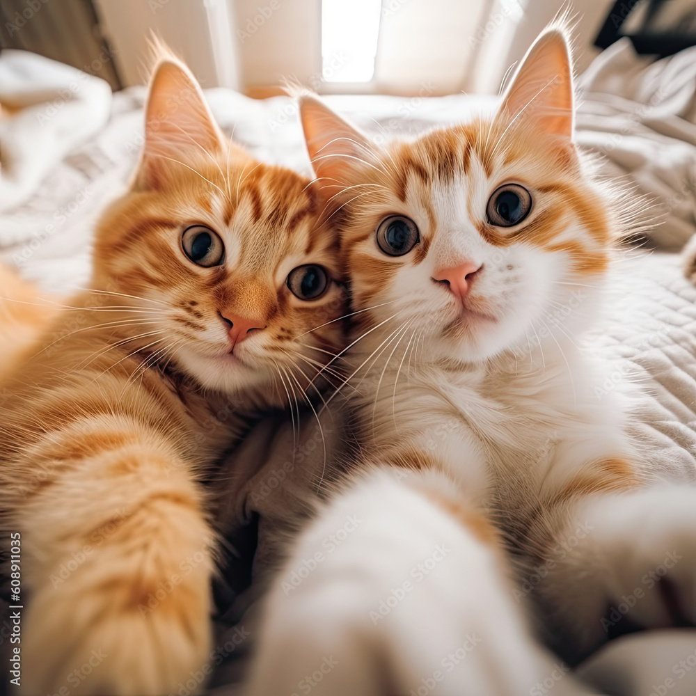 Cats taking a selfie ,Generative AI Cats taking a selfie ,Generative AI