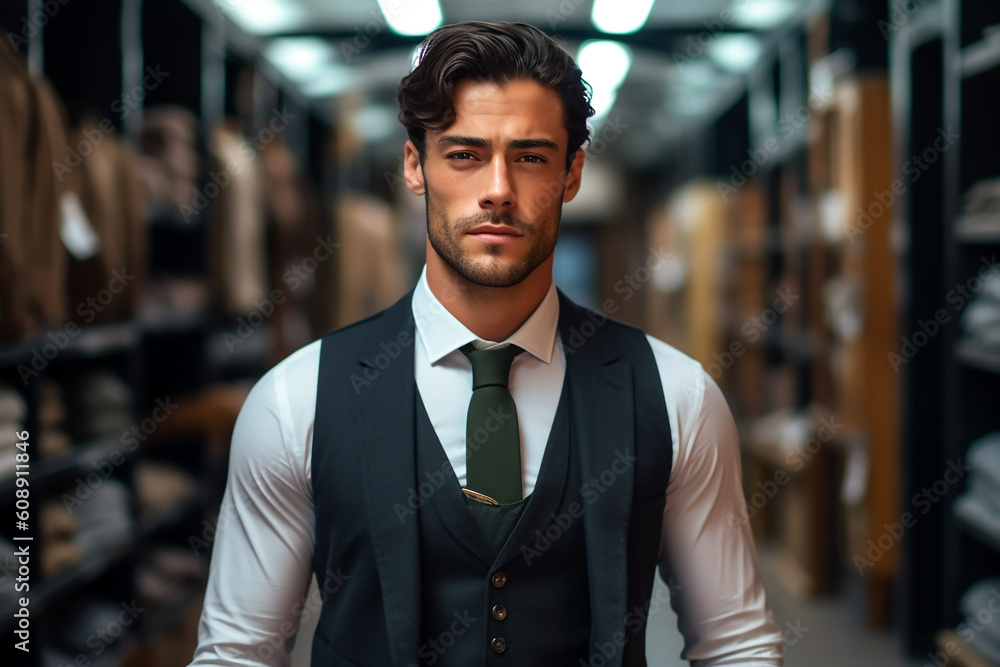 Fototapeta premium Mann im neuen Job KI