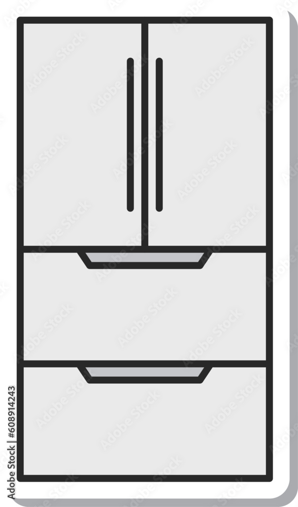 ステッカー風日用品イラスト 冷蔵庫
ステッカー風日用品イラスト 冷蔵庫