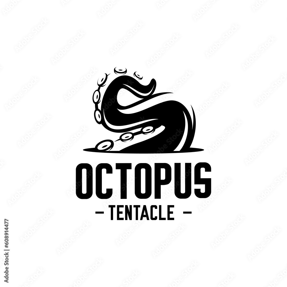 octopus tentacle design vector on white background octopus tentacle design vector on white background