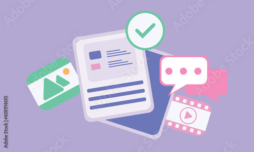 Media data with video and photo gallery library. Searching contents media files. Document management soft.