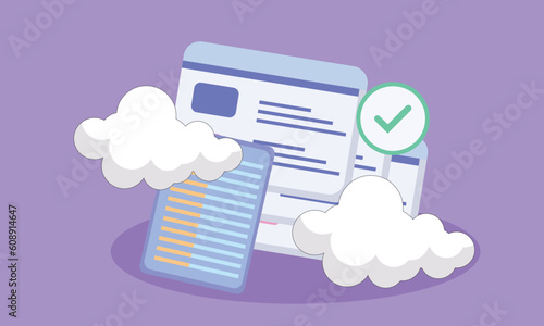 Bill payment with credit card and financial for online shopping, online payment credit card with secure concept. Bill transaction on cloud.