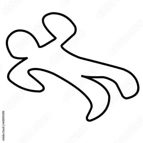 Chalk Outline Of Dead Body Vector 