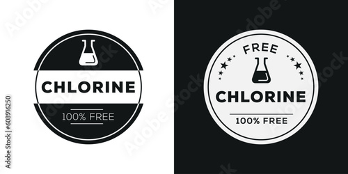 (Chlorine free) label sign, vector illustration.