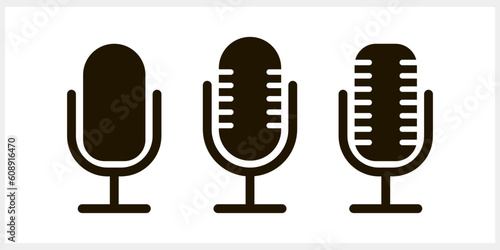 Stencil microphone icon Mic clipart Vector stock illustration EPS 10