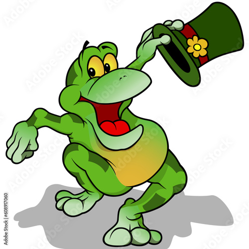 Happy Green Frog with Big S...