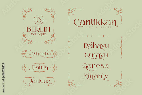 Engraved ornate vector name frame