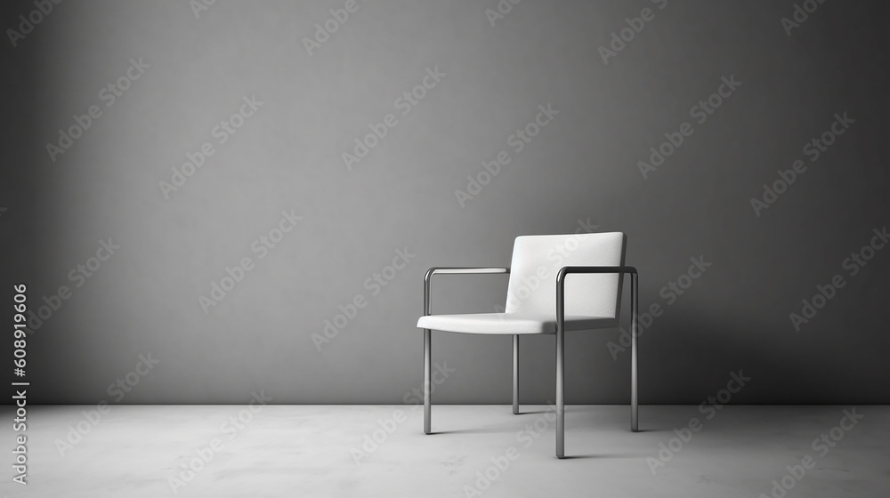 A chair in a corner of a room with a light coming through the window. Generative AI A chair in a corner of a room with a light coming through the window. Generative AI