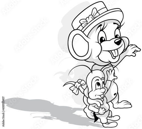 Drawing of a Cute Mouse wit...