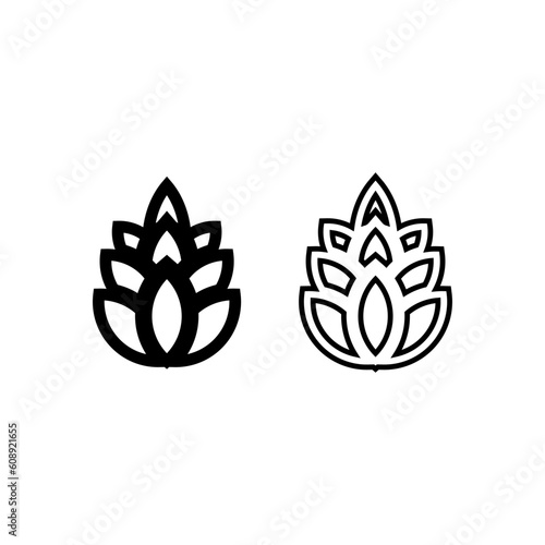 simple pine hop cone icon on white background