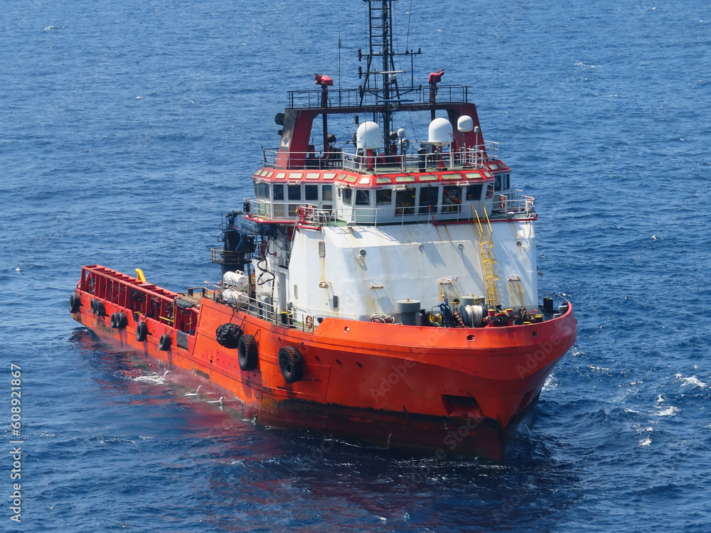 offshore supply boat in a good weather day offshore supply boat in a good weather day