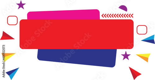 set of colorful banners with shadow