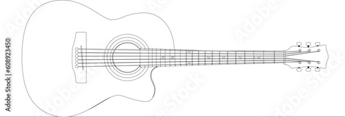 line drawing musical instrument guitar