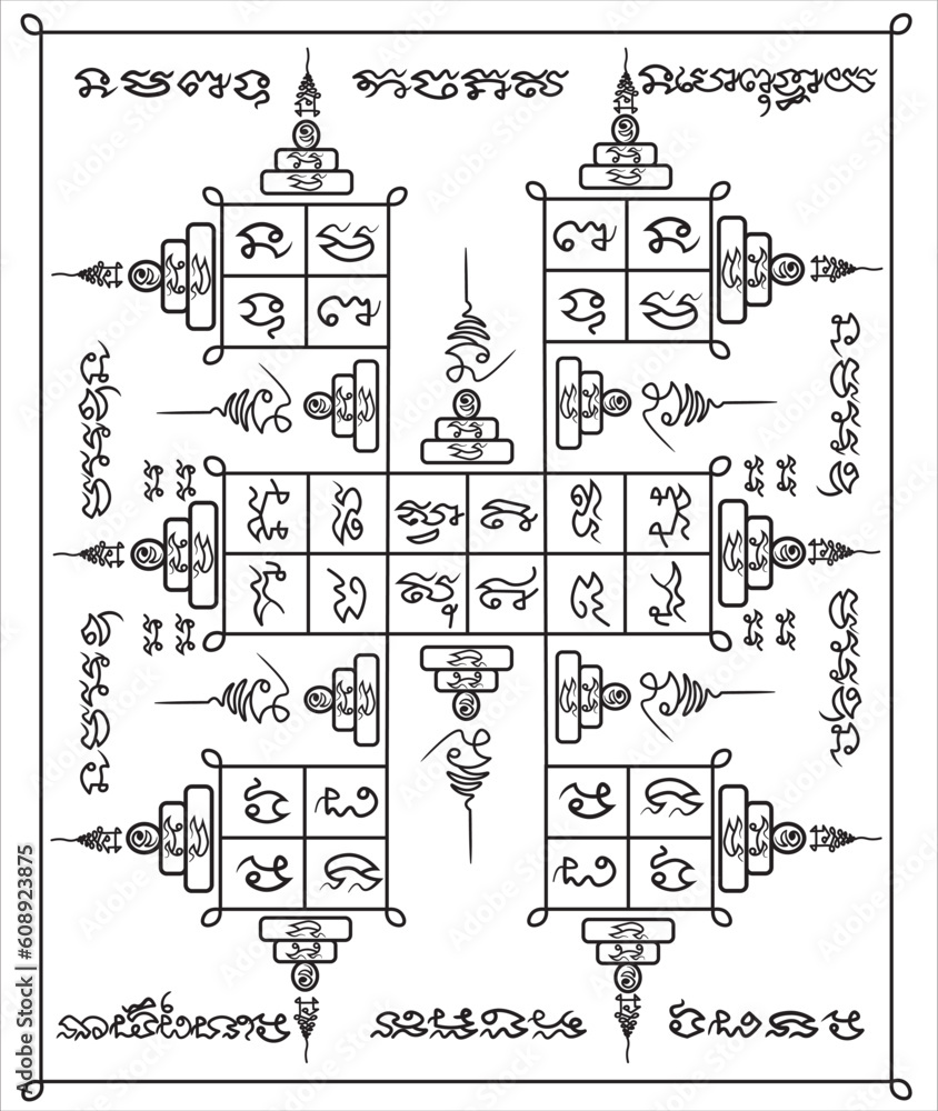 Vektorov Grafika Symbol Talisman Thai Ancient Traditional Tattoo Name vektorov-grafika-symbol-talisman-thai-ancient-traditional-tattoo-name