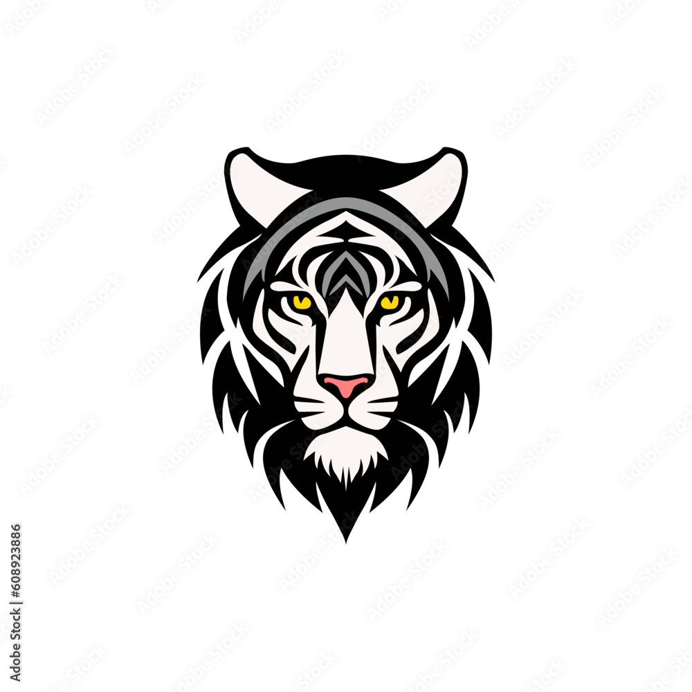 animal simple black and white tiger logo vector illustration template design animal simple black and white tiger logo vector illustration template design