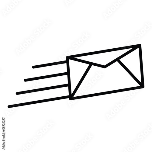 Fast email icon outline illustration design vector