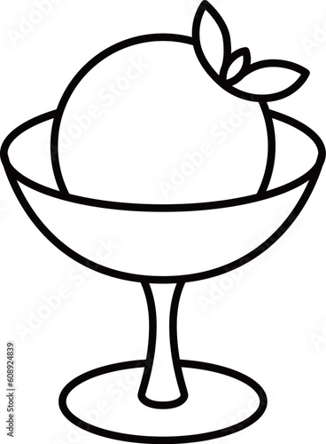線画食べ物アイコン　アイス