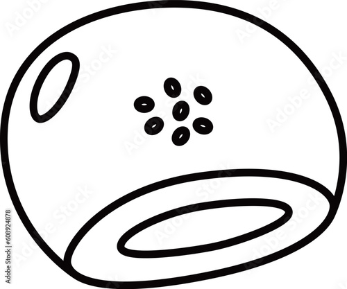 線画食べ物アイコン　あんぱん