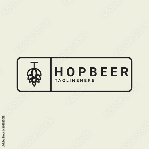 Modern vintage hop beer cone pine logo design