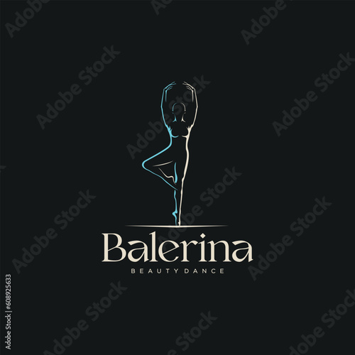 ballerina logo icon design template vector illustration