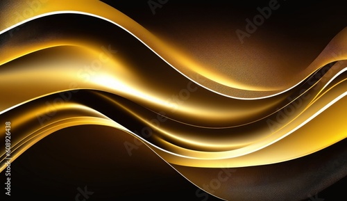Golden Waves Background  Generative AI