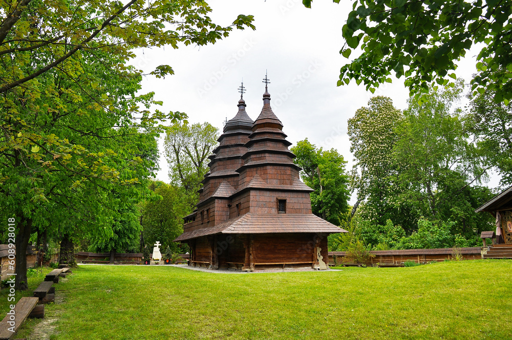 Ukrainian village of the 18th century, authentic buildings, Ukrainian ...