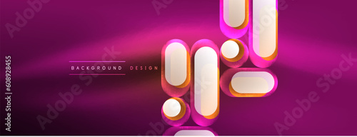 Neon circle abstract background. Template for wallpaper, banner, presentation, background