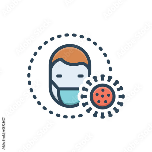 Color illustration icon for protecting