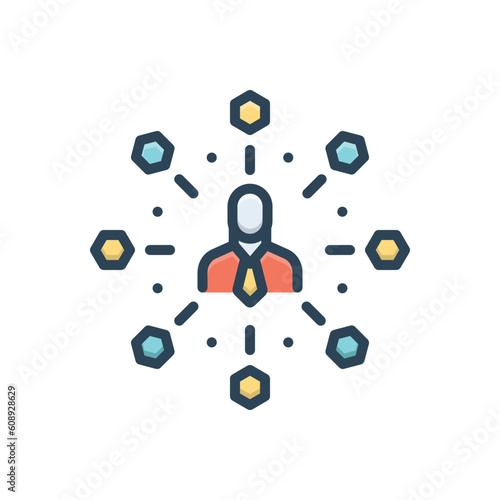 Color illustration icon for affiliates 