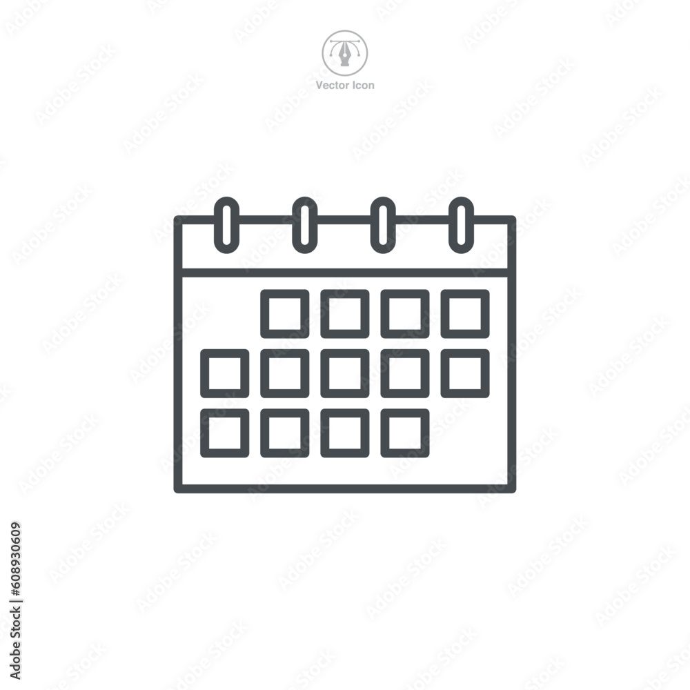Calendar Icon symbol template for graphic and web design collection logo vector illustration Calendar Icon symbol template for graphic and web design collection logo vector illustration
