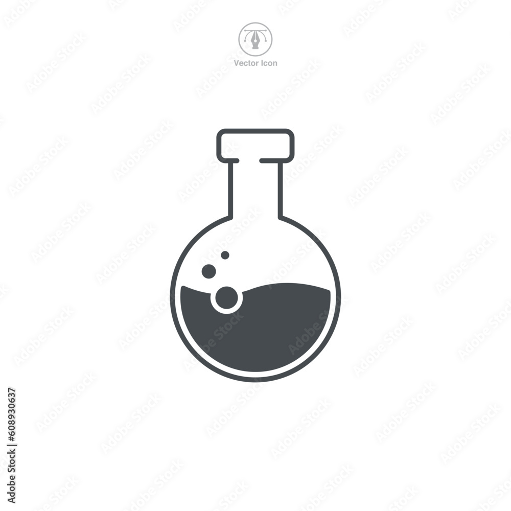 Chemistry flask. Chemical test tube Icon symbol template for graphic and web design collection logo vector illustration Chemistry flask. Chemical test tube Icon symbol template for graphic and web design collection logo vector illustration