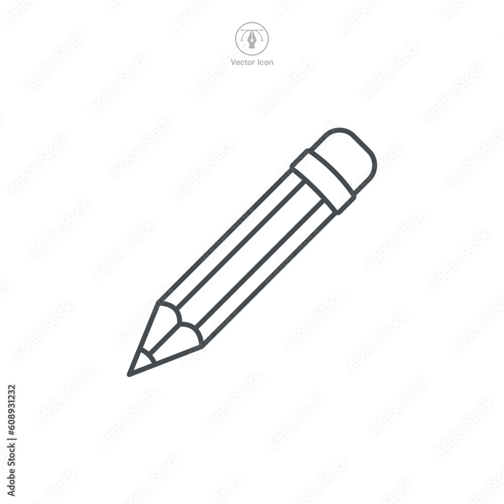 Pencil Icon symbol template for graphic and web design collection logo vector illustration Pencil Icon symbol template for graphic and web design collection logo vector illustration
