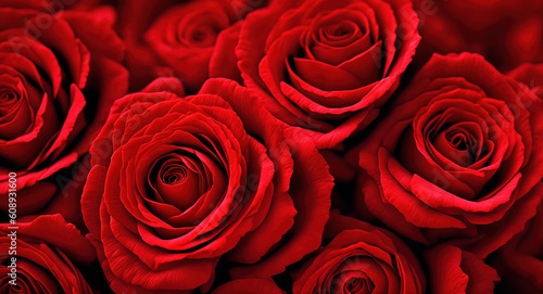 Red Roses Flower Background | AI Generated 