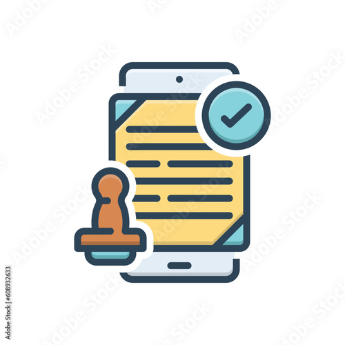 Color illustration icon for allow 