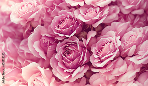 Pink Roses Flower Background | AI Generated 