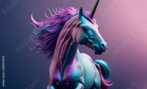 Fantasy colorful unicorn. AI Generated