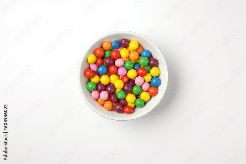 Bowl colorful candies nuts. Generate Ai