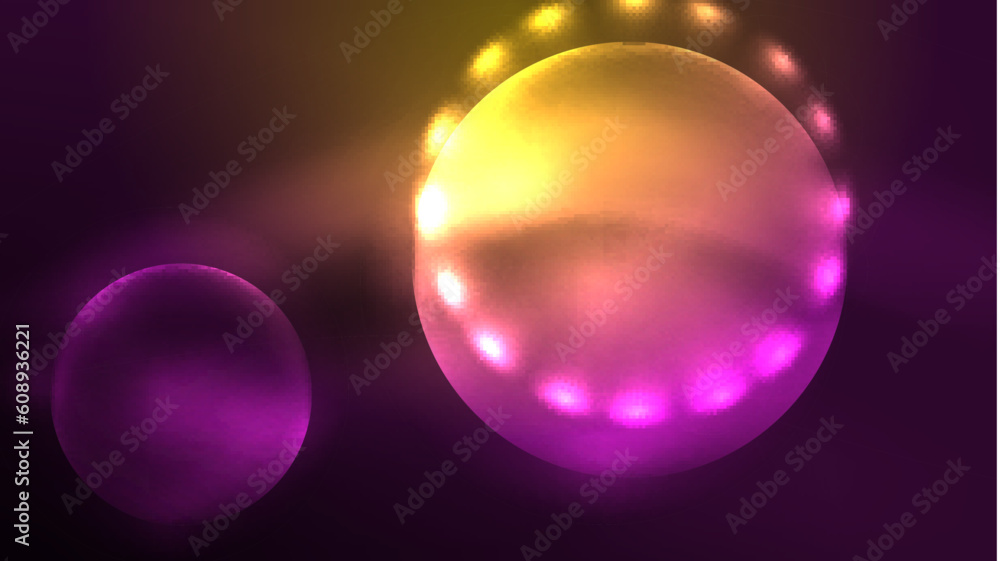 Circles with bright neon shiny light effects, abstract background wallpaper design Circles with bright neon shiny light effects, abstract background wallpaper design