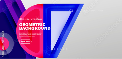 Minimal landing page, geometric shapes. Business or technology design for wallpaper, banner, background, landing page, wall art, invitation, prints