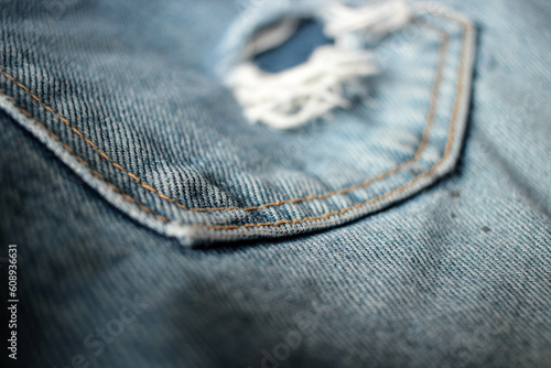 Jeans background, denim with seam of fashion design