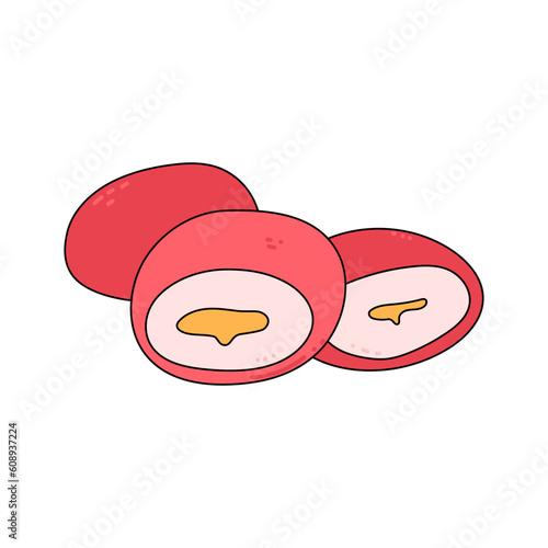 Mochi ice cream vector illustration.
