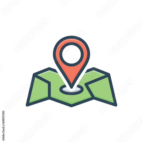 Color illustration icon for county 
