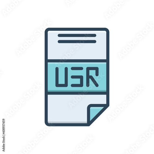 Color illustration icon for usr  photo