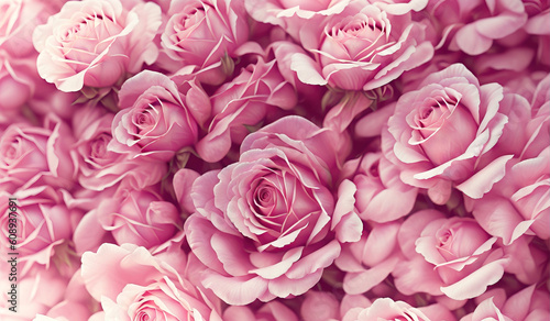 Pink Roses Flower Background | AI Generated
