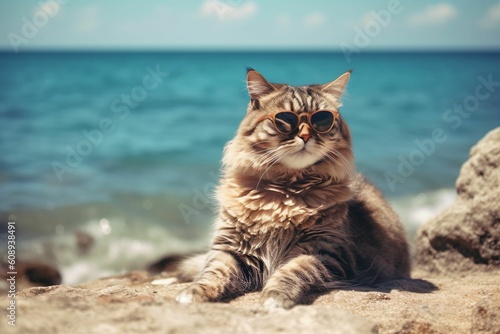 cat on the beach © 1000WordsImages