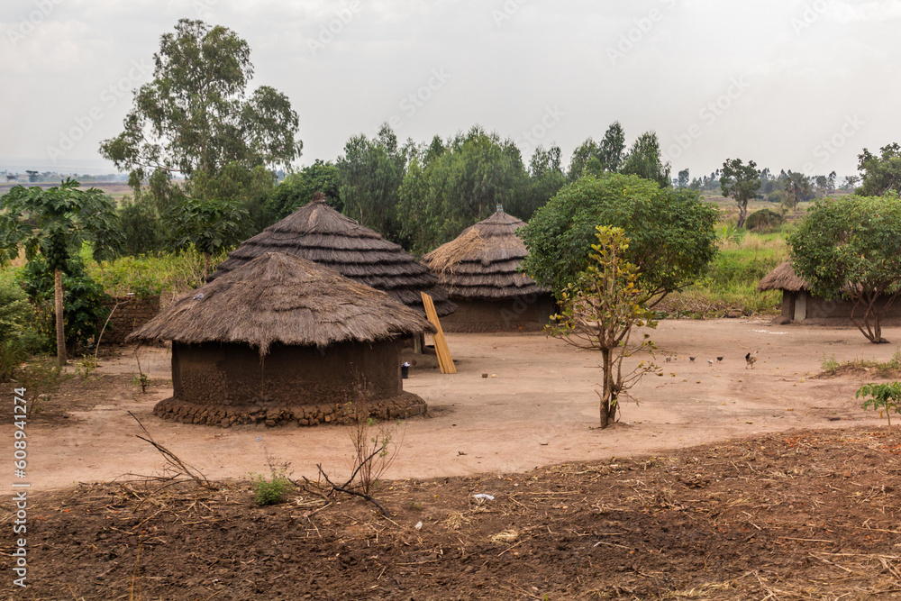 Village huts in northern Uganda