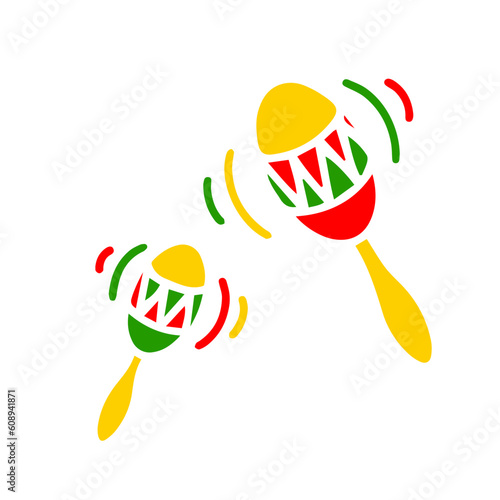 Maracas icon. Vector illustration of blue and red maraca and instrument sign. Graphic of maraca and maracas