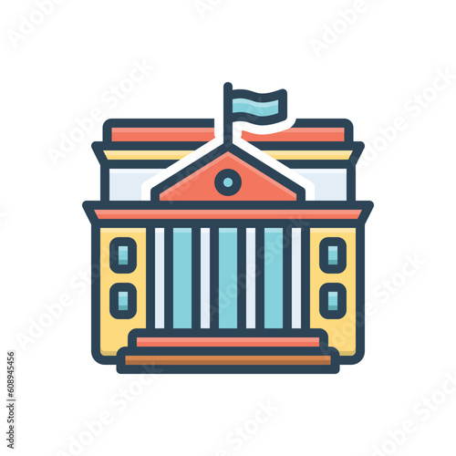 Color illustration icon for governmental